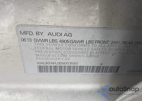 2014 Audi A4 2.0T Premium z USA, uszkodzony, nr VIN WAUKFAFL0EN003583